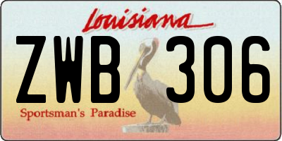 LA license plate ZWB306
