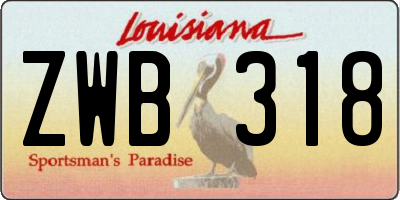 LA license plate ZWB318