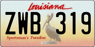 LA license plate ZWB319