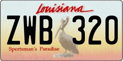 LA license plate ZWB320