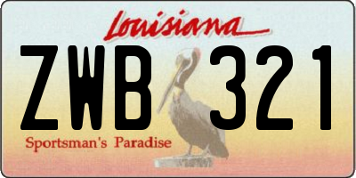 LA license plate ZWB321