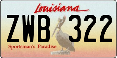 LA license plate ZWB322