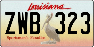 LA license plate ZWB323