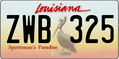 LA license plate ZWB325