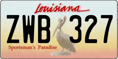 LA license plate ZWB327