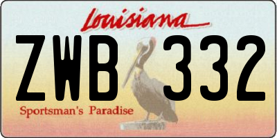 LA license plate ZWB332