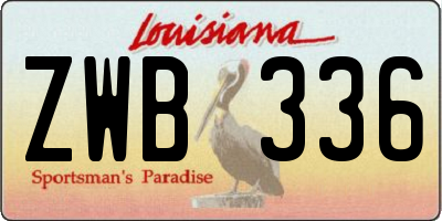 LA license plate ZWB336