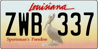 LA license plate ZWB337