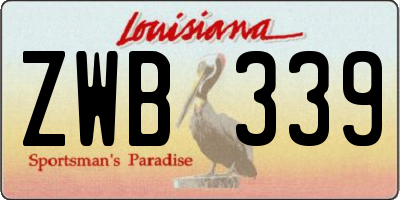 LA license plate ZWB339