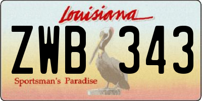 LA license plate ZWB343