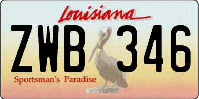 LA license plate ZWB346