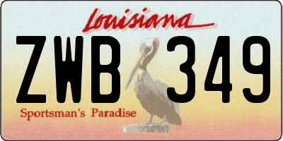LA license plate ZWB349