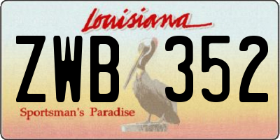 LA license plate ZWB352