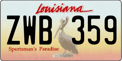 LA license plate ZWB359