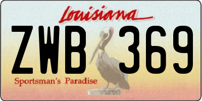 LA license plate ZWB369