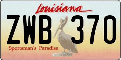 LA license plate ZWB370