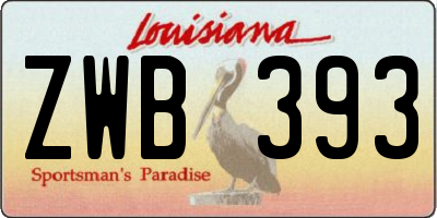 LA license plate ZWB393
