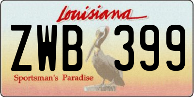 LA license plate ZWB399
