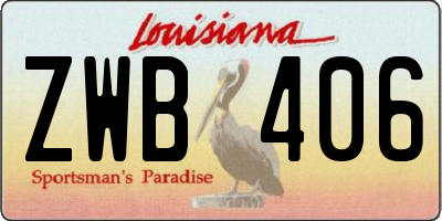 LA license plate ZWB406