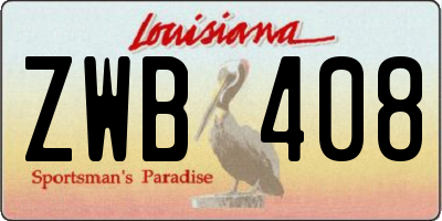 LA license plate ZWB408