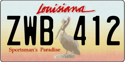 LA license plate ZWB412