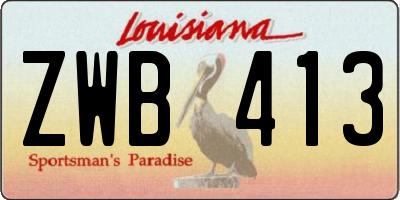 LA license plate ZWB413