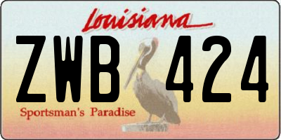 LA license plate ZWB424