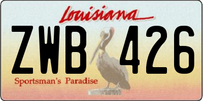 LA license plate ZWB426