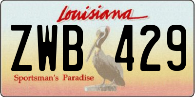 LA license plate ZWB429
