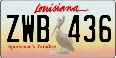 LA license plate ZWB436