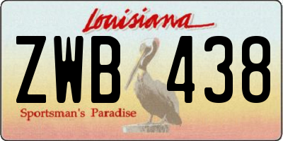 LA license plate ZWB438