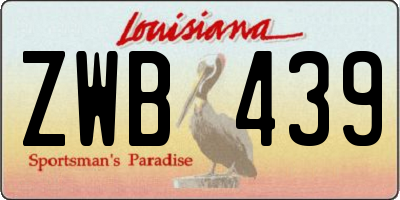 LA license plate ZWB439