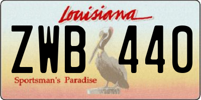 LA license plate ZWB440