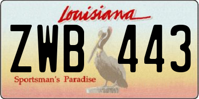 LA license plate ZWB443