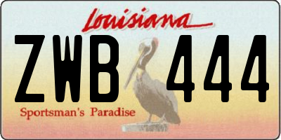 LA license plate ZWB444