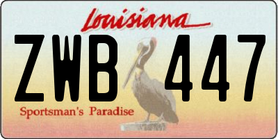 LA license plate ZWB447