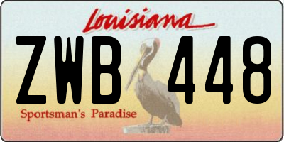 LA license plate ZWB448