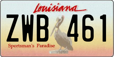 LA license plate ZWB461