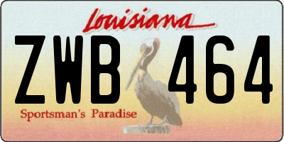 LA license plate ZWB464