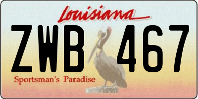 LA license plate ZWB467