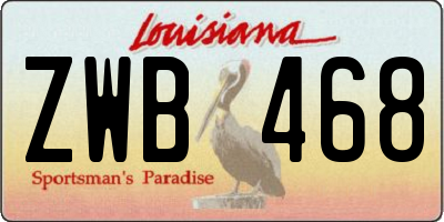 LA license plate ZWB468