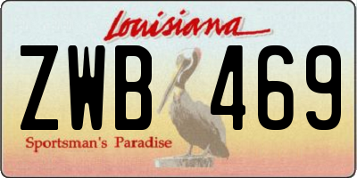 LA license plate ZWB469