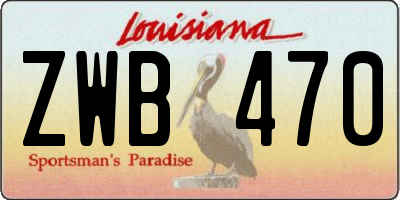 LA license plate ZWB470