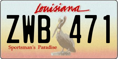 LA license plate ZWB471