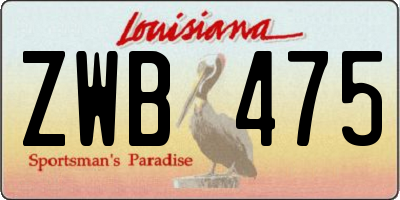 LA license plate ZWB475