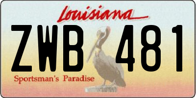 LA license plate ZWB481