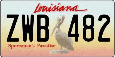 LA license plate ZWB482