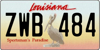 LA license plate ZWB484