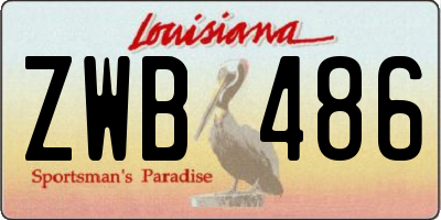 LA license plate ZWB486