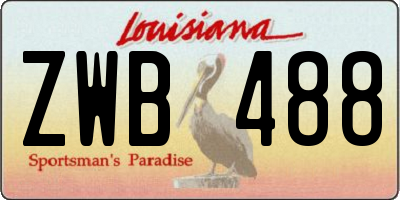 LA license plate ZWB488